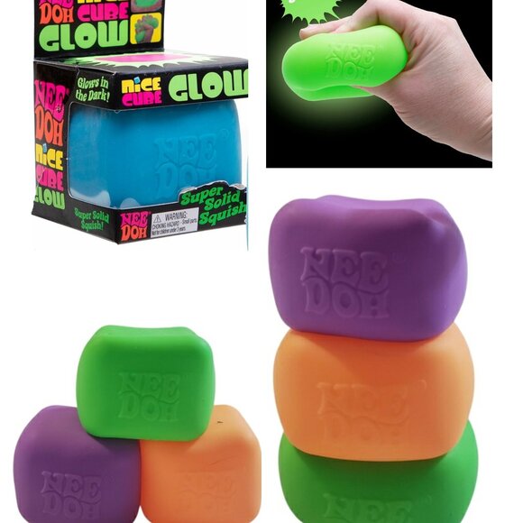 NeeDoh Nice Cube Glow -Sensory  with a Super Solid in The Dark One  Per Orden - Picture 2 of 9